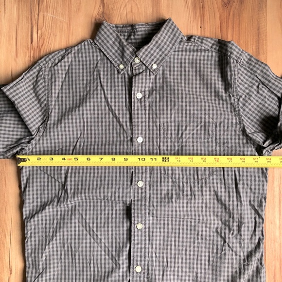 GAP Plaid Poplin Shirt Gray Small Long Sleeve Mens - Picture 8 of 14